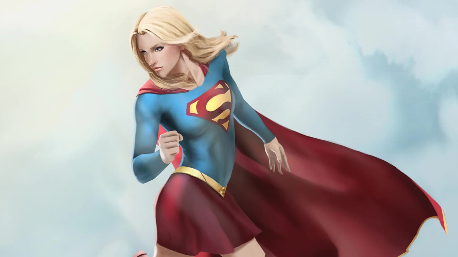 Kara Zor-El Cloak Supergirl Hero Artwork - Animated Background