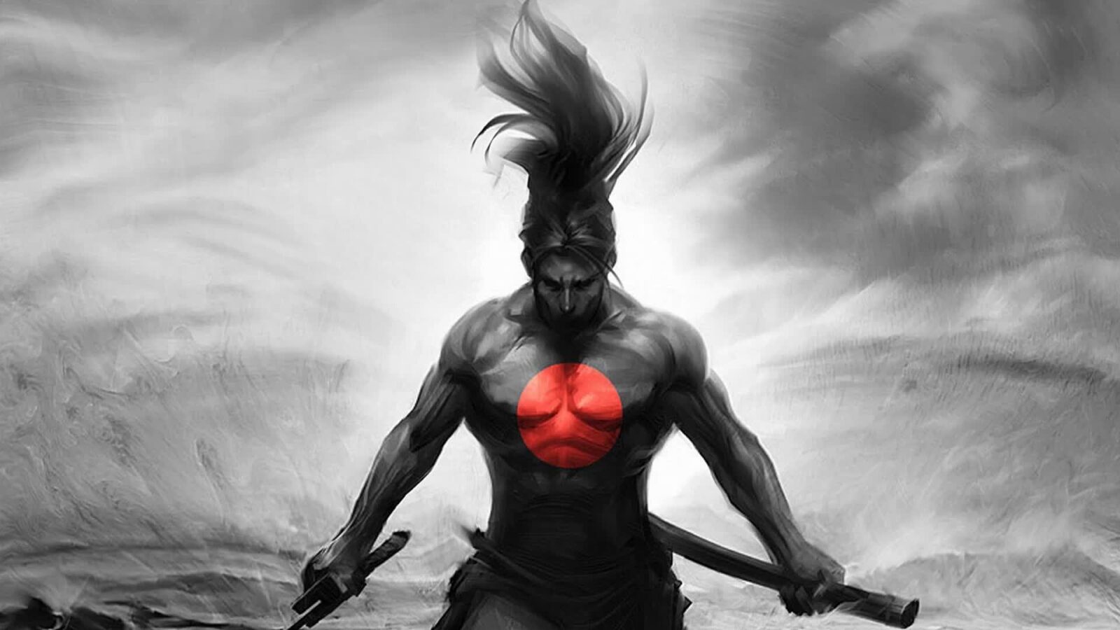 Full HD Wallpaper warrior fight stone spell lightning 