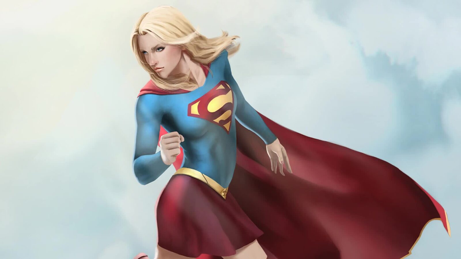 LiveWallpapers4Free.com | Artwork Supergirl Hero Kara Zor-El Red Cloak - Free Live Wallpaper