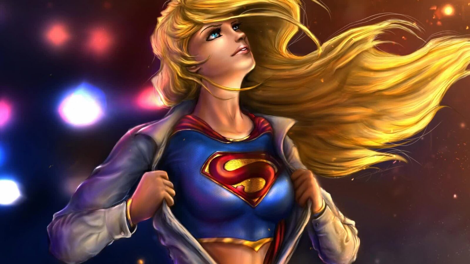 Beautiful Blonde Supergirl Artwork - Free Animated Wallpaper - Live