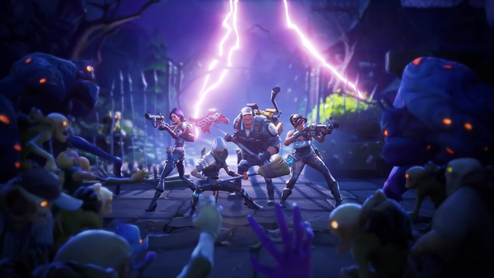 Zombie Attack Fortnite Game Minimalism – Free Desktop Wallpaper