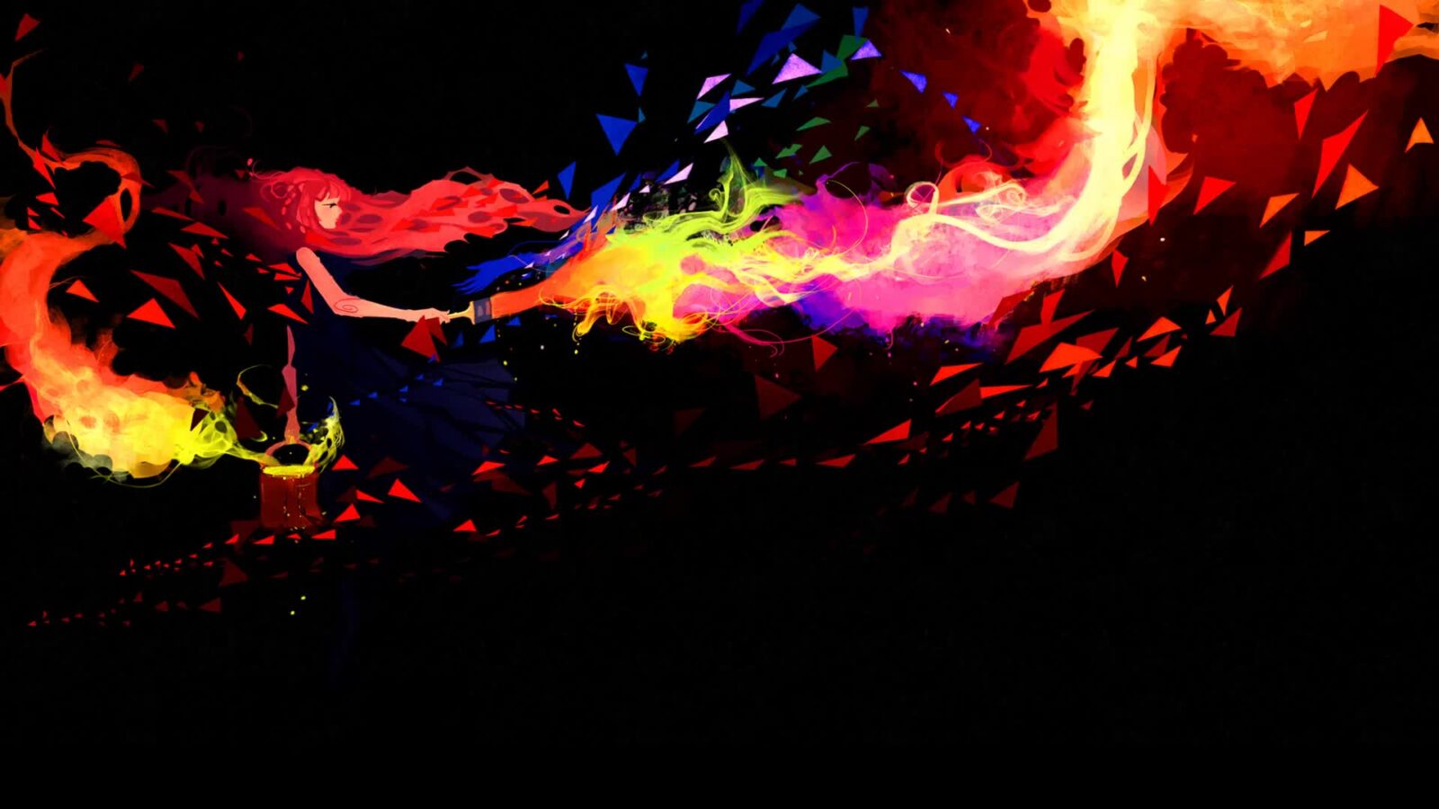LiveWallpapers4Free.com | Abstract Colorful Painting Girl - Free Live Wallpaper