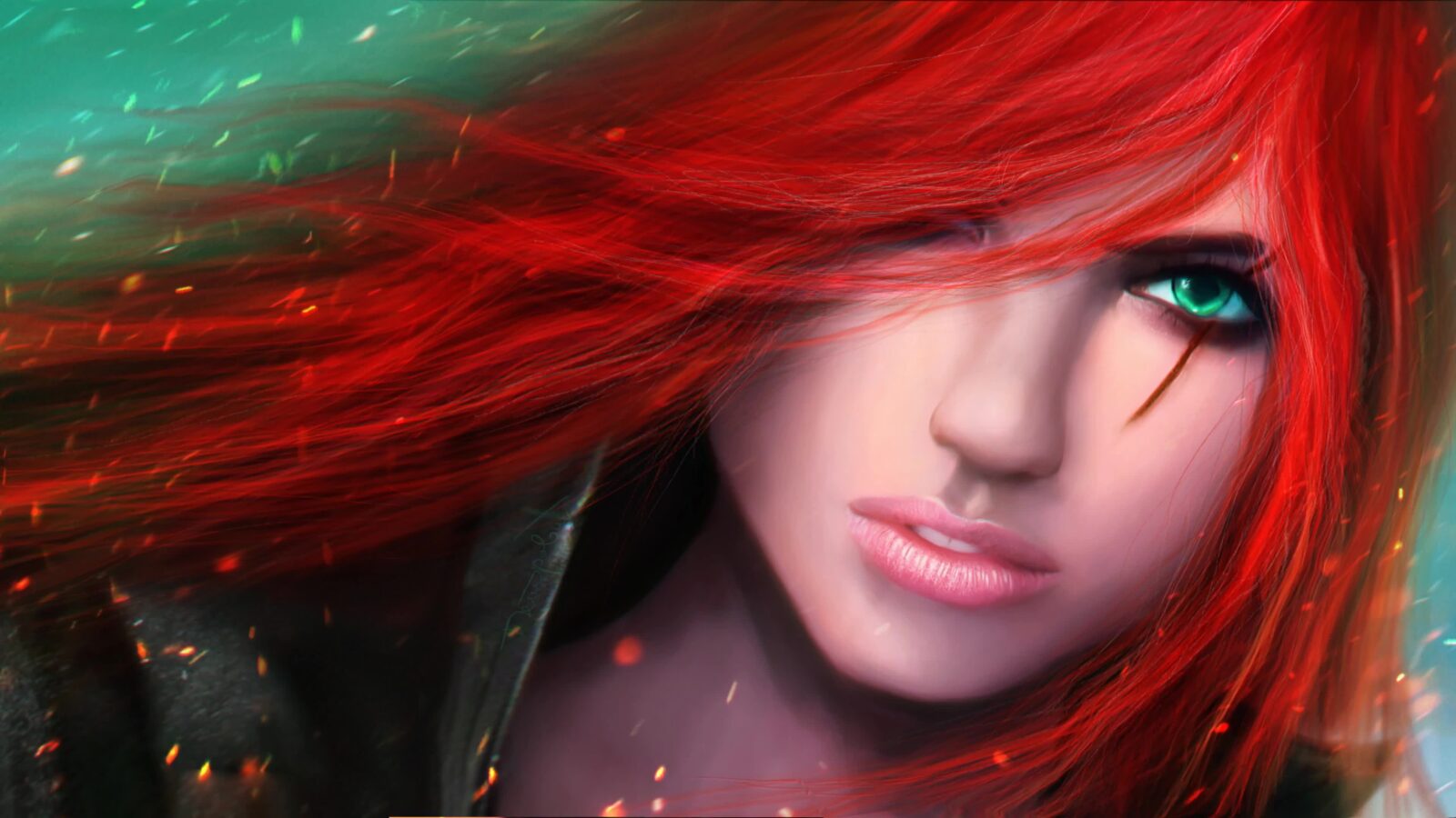 Katarina LOL Game Redhead Girl – Free Live Wallpaper