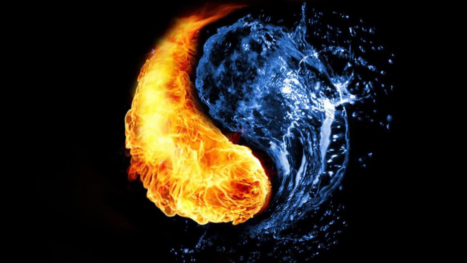 Flame And Water Ying Yang Abstract - Animated Live Wallpaper - Live