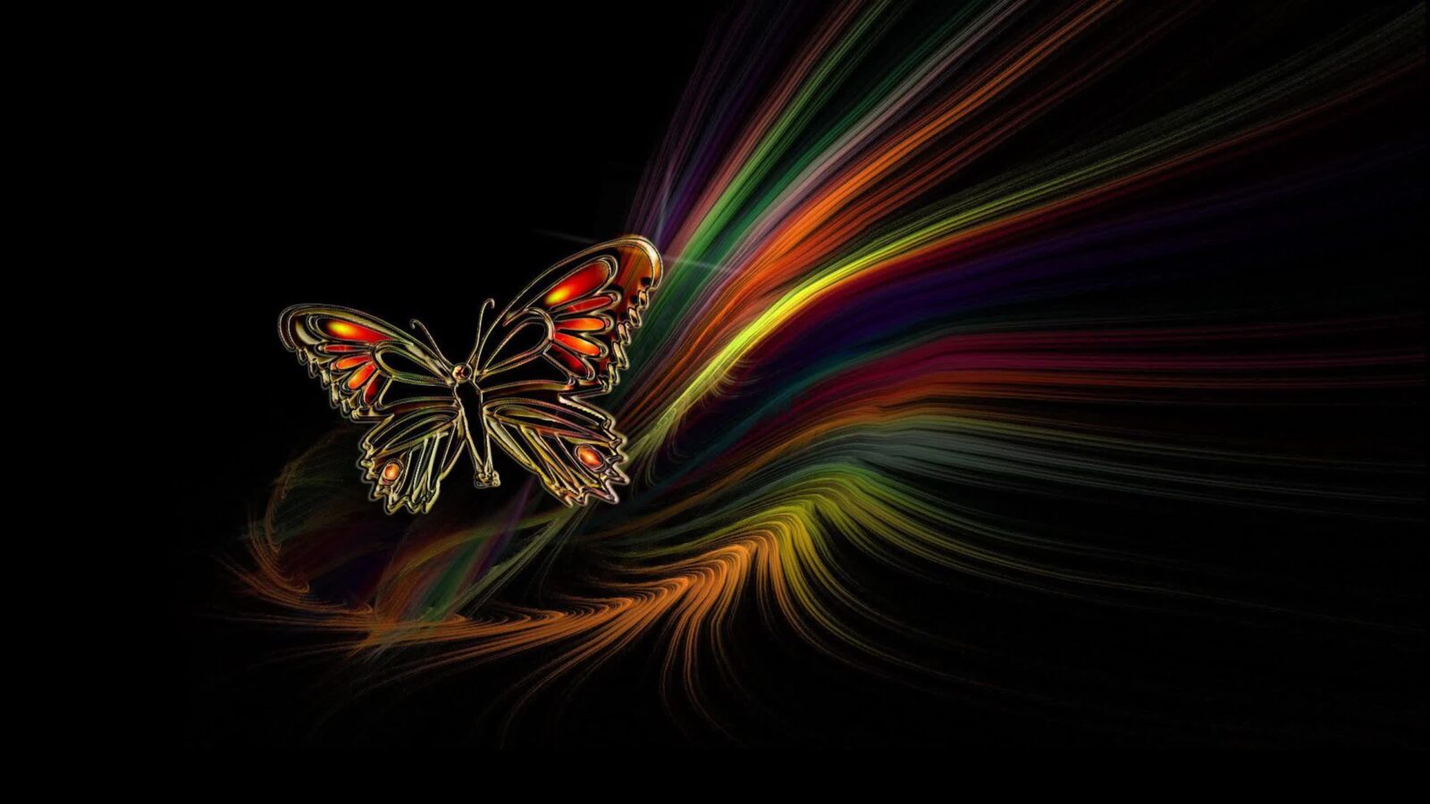 LiveWallpapers4Free.com | Colorful Butterfly Abstract 2K Artwork - Animated Desktop Wallpaper