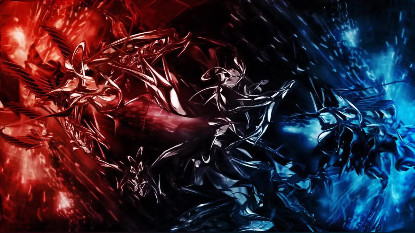 Dark Red vs Dark Blue Abstract Artwork - Free Live Wallpaper