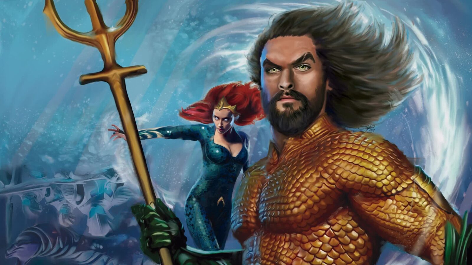 Aquaman Mera Dc Comics Artwork 2K – Free Live Wallpaper