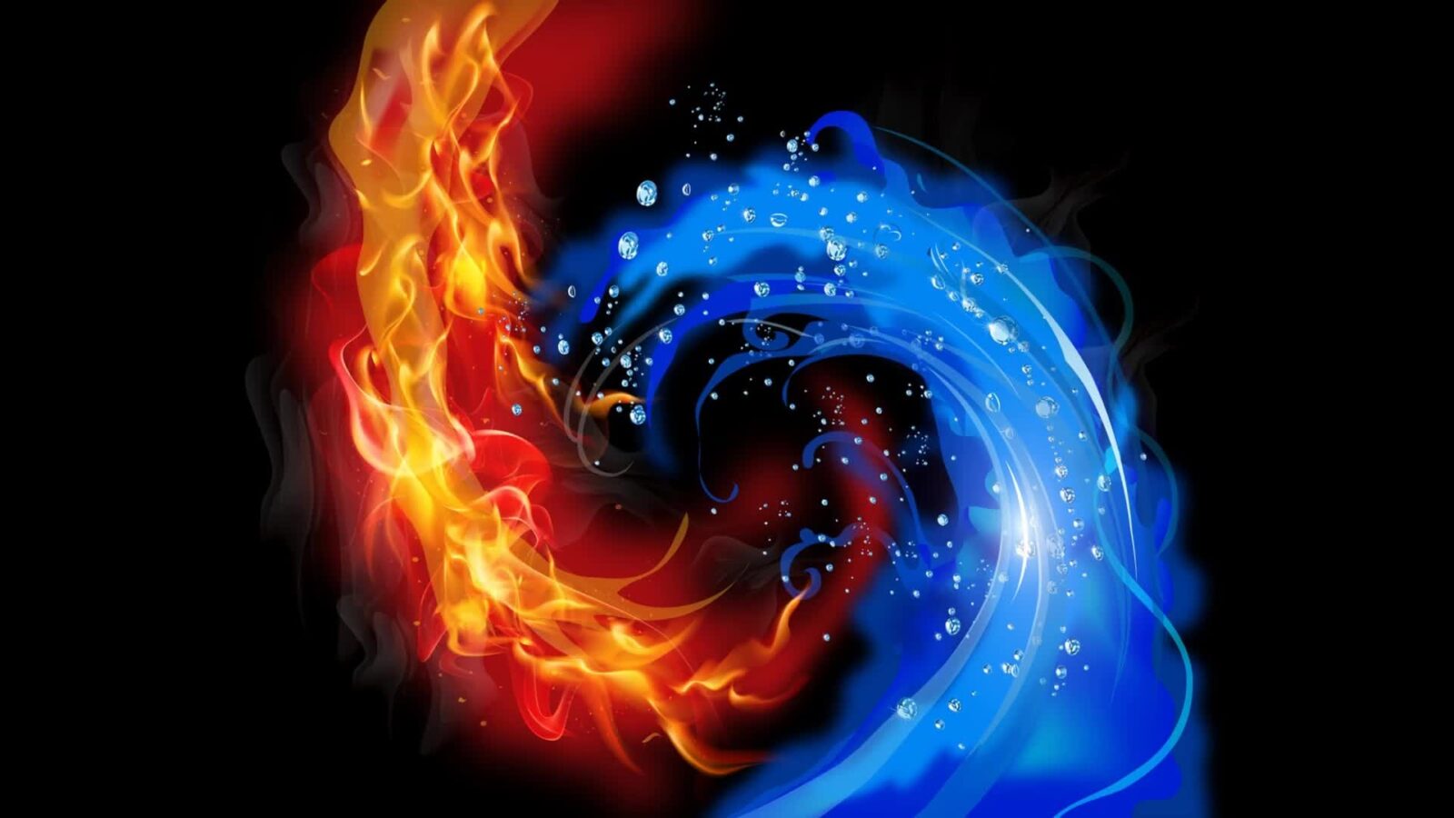 Water And Flame Fantasy Background – Free Live Wallpaper