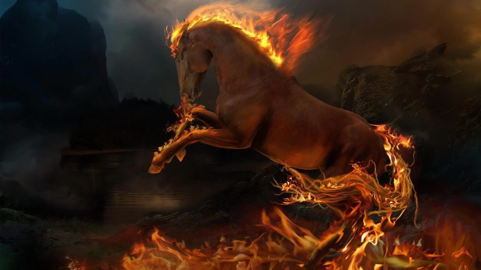 War Horse Fire Fantasy – Free Live Wallpaper