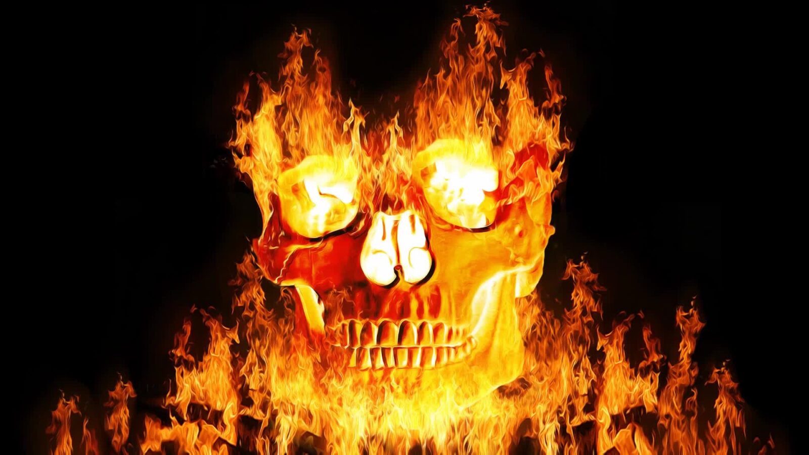 Skull Fire Flame Horror - Animated Live Wallpaper