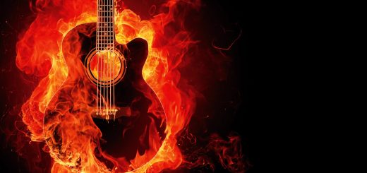 Guitar Flame Fantasy Abstract 2K Quality - Free Live Wallpaper