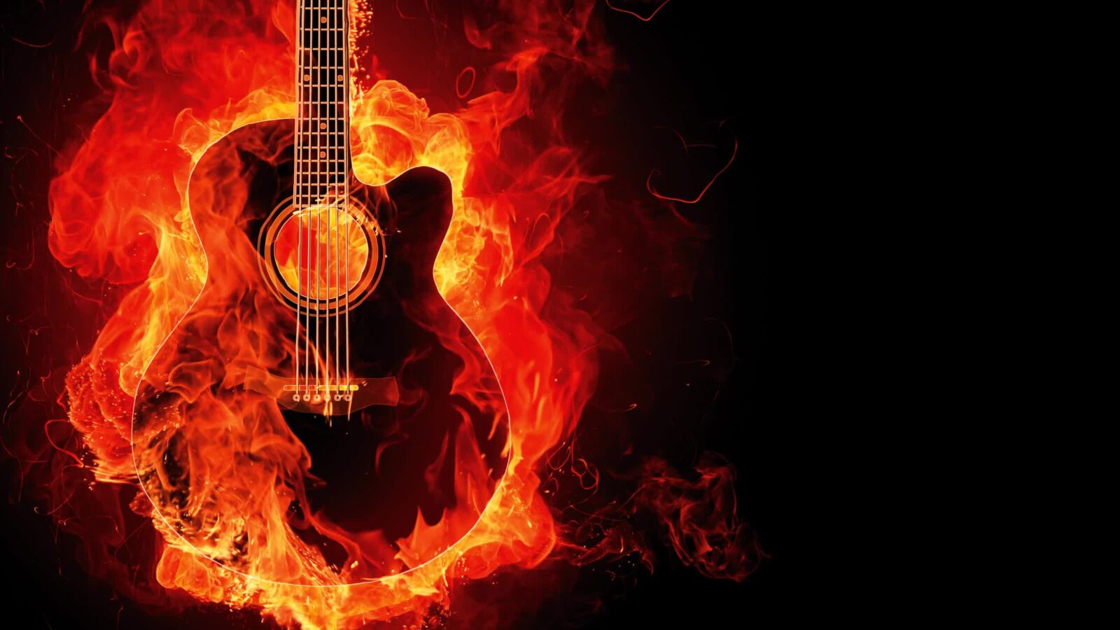 Live Desktop Wallpapers | Guitar Flame Fantasy Abstract 2K Quality - Free Live Wallpaper
