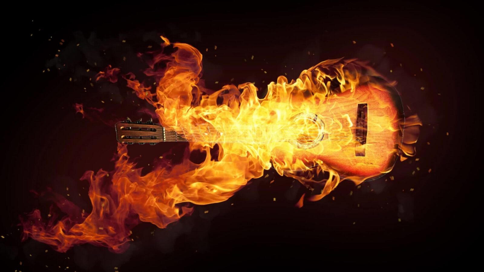 Flame Guitar Fantasy Abstract 2K Quality – Animated Live Wallpaper