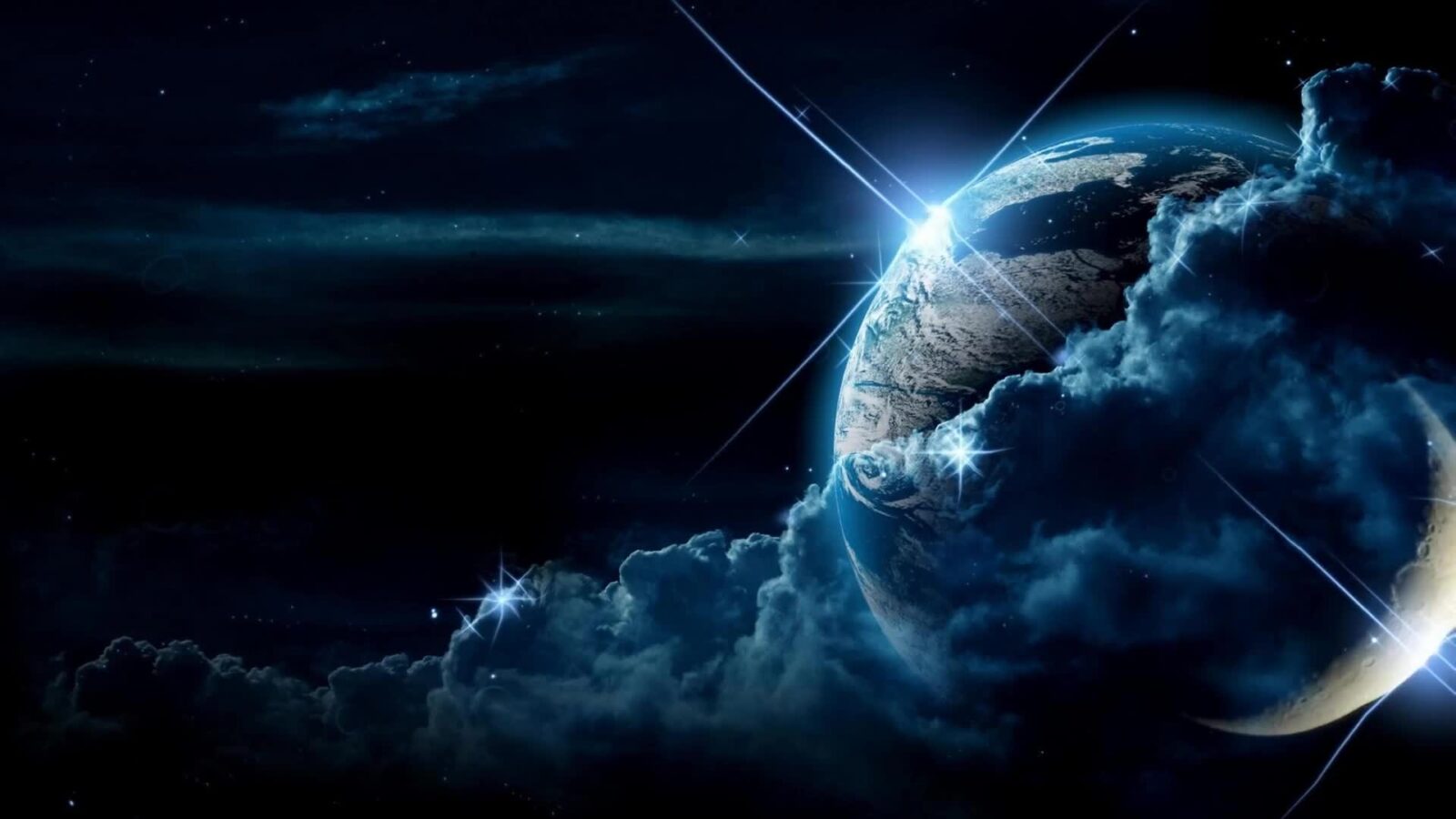 LiveWallpapers4Free.com | Earth And Moon Fantasy Artwork - Free Live Wallpaper