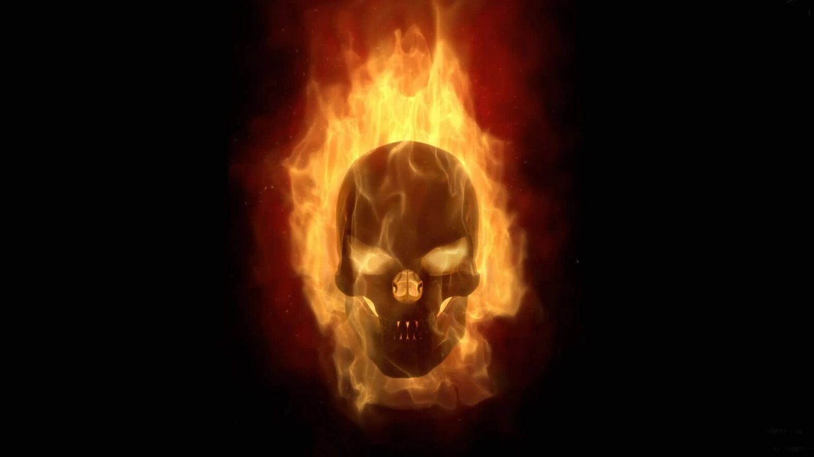 Burning Skull Fantasy Horror - Free Live Wallpaper