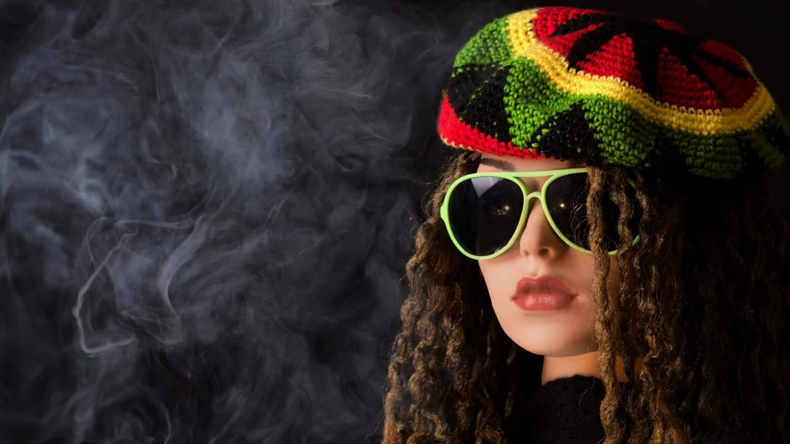 LiveWallpapers4Free.com | Brown Haired Babe With Sunglasses Hat Smoke 2K - Free Live Wallpaper