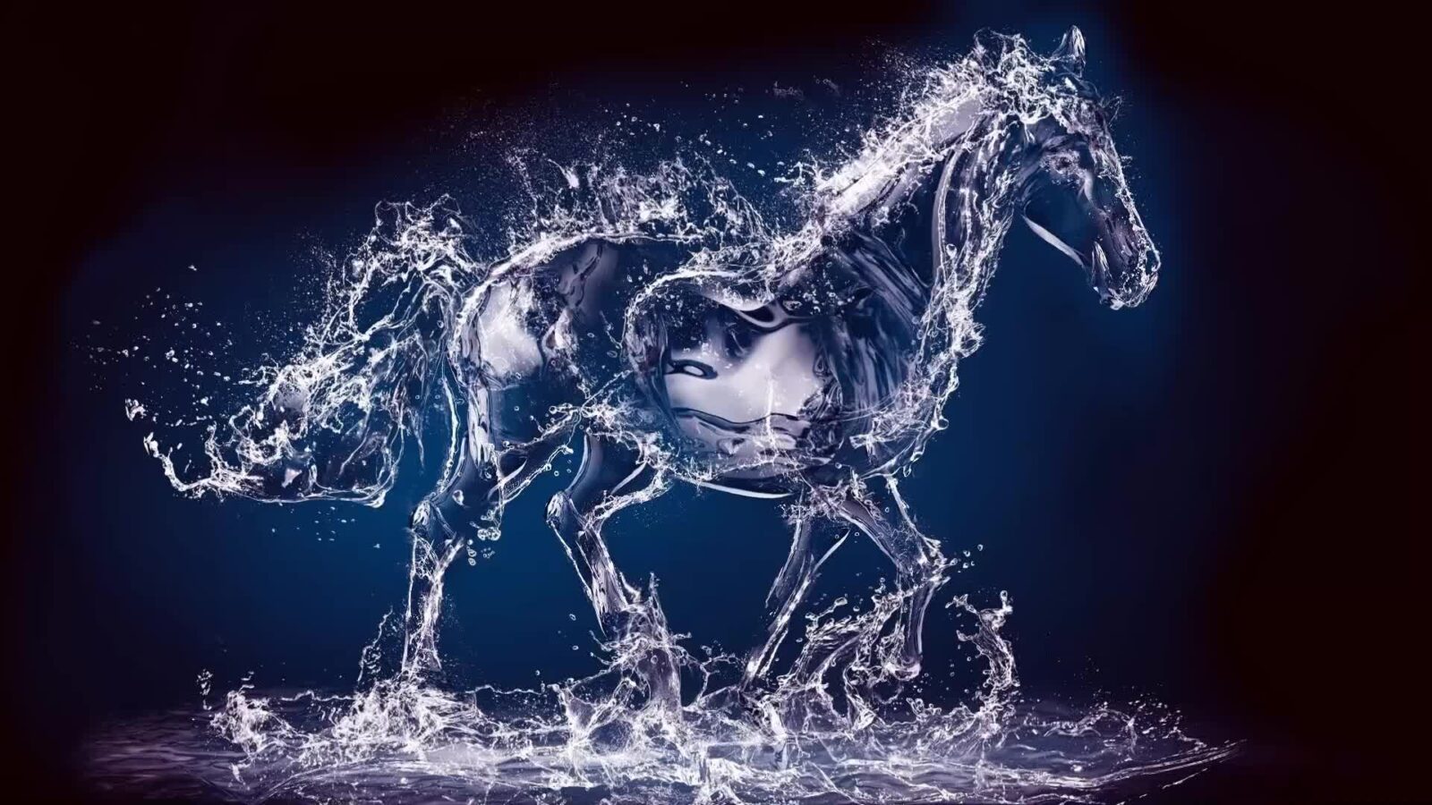 3D Water Horse Liquid - Free Animated Wallpaper