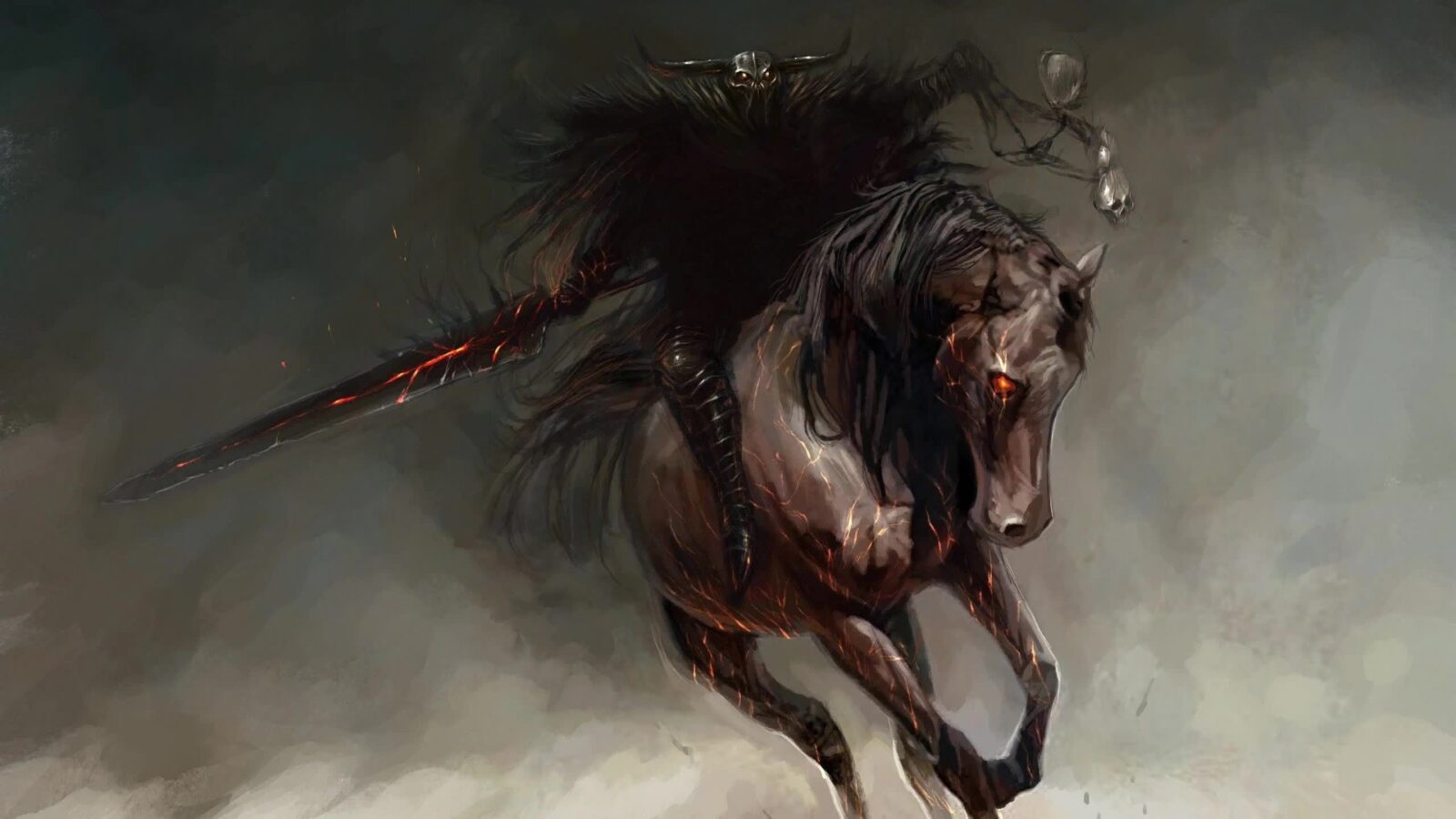 The Legend Of Horsey Black Knight 2K Quality - Free Live Wallpaper