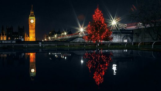 Christmas Tree Big Ben London - Free Live Wallpaper