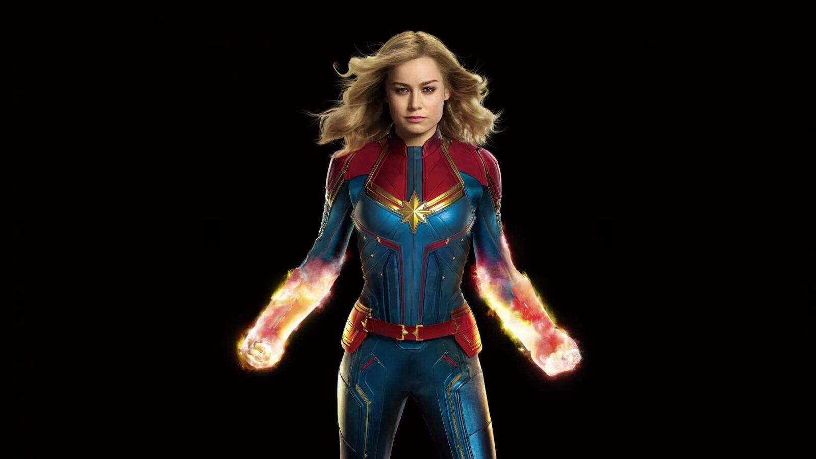 Captain Marvel Hands On Fire – Free Live Wallpaper