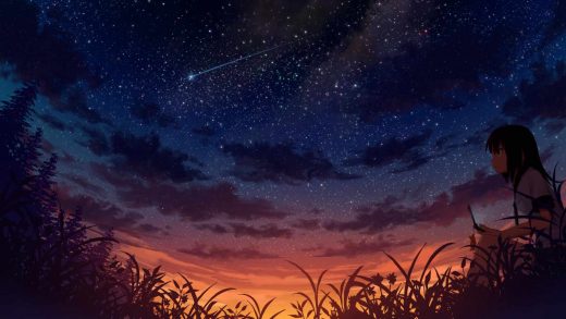 Girl And Stars - Free Live Wallpaper
