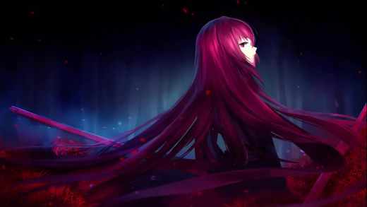 Gorgeous Anime Girl With Red Hair – Free Live Wallpaper