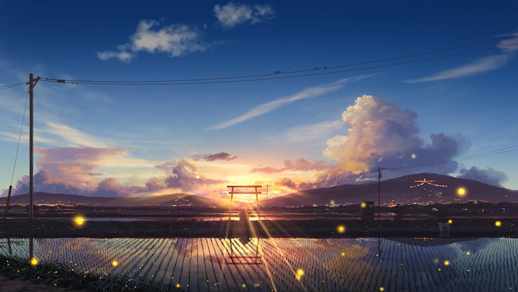 LiveWallpapers4Free.com | Yosuga No Sora Anime Landscape Sunset - Desktop Background