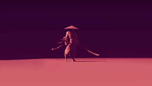 Samurai Warrior with Katana Minimalism - Free Desktop Background