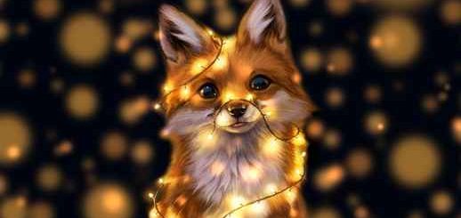 Super Cute Fox in Lights - Live Windows Desktop