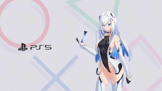 PS 5 Cyborg Girl 2K Quality - Free Desktop Background