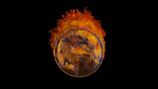 Mortal Combat Game Logo in Fire