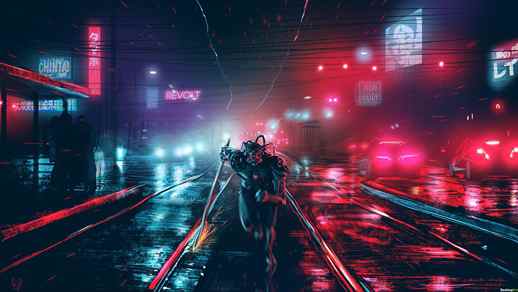 LiveWallpapers4Free.com | Cyberpunk 2077 Synth Game