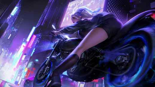 Akali on Motorbike KDA Girls League Of Legends - Live Desktop Wallpapers