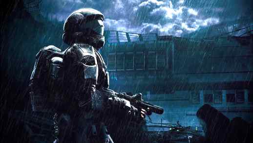 Halo 3 Game Master Chief Rain - Live Desktop Wallpapers
