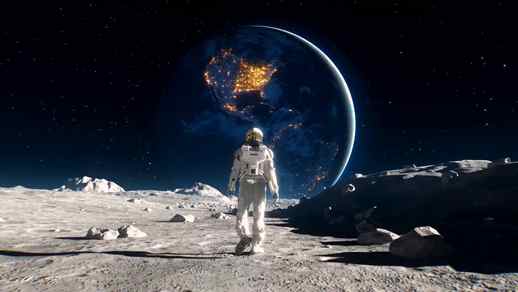 Astronaut Walking on the Moon - Live Desktop Wallpapers