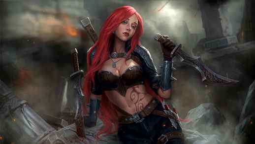 LiveWallpapers4Free.com | Katarina The Sinister Blade League Of Legends Game