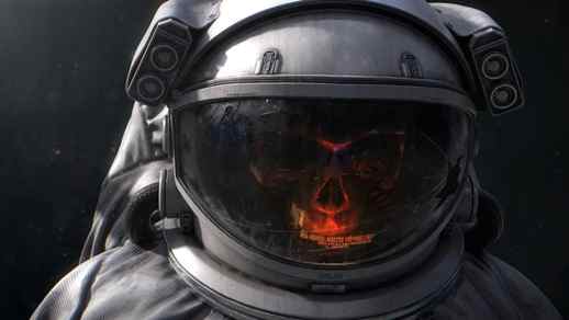 LiveWallpapers4Free.com | Spaceman Astronaut Skull Horror