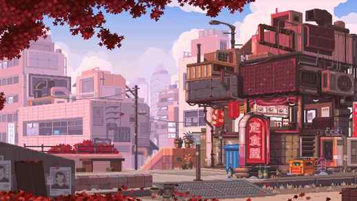 Japan Street / Fall / Cartoon City - Live Desktop Wallpapers
