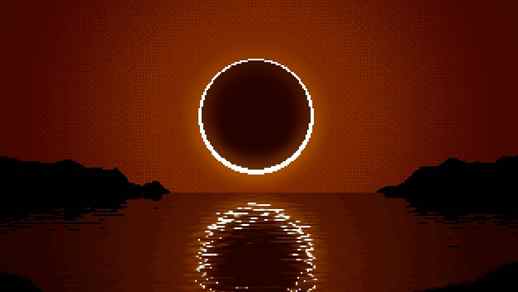 LiveWallpapers4Free.com | Solar Eclipse Pixel Art Reflection