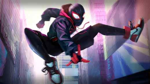 Spider-Man Miles Morales Over City - Live Desktop Wallpapers