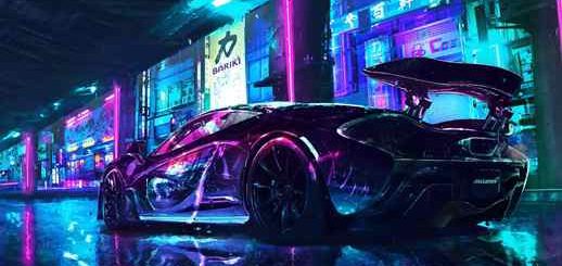 McLaren Cyberpunk Night City Rain