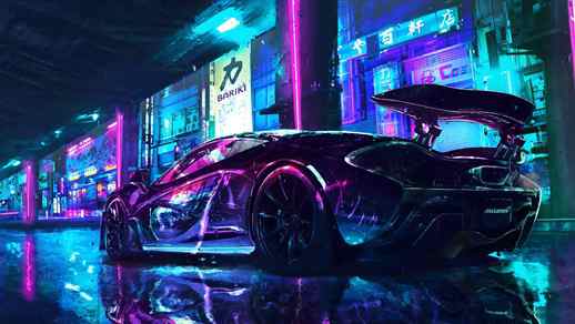 McLaren Cyberpunk Night City Rain 4K Quality - Live Desktop Wallpapers