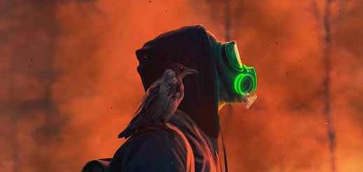 Fire Gas Mask Neon Crow