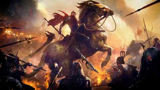 LiveWallpapers4Free.com | Rider War Horse Flame Enemies Battle