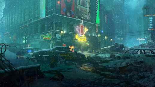 Live Desktop Wallpapers | Abandoned City / Neon Lights / Ruins / Snow