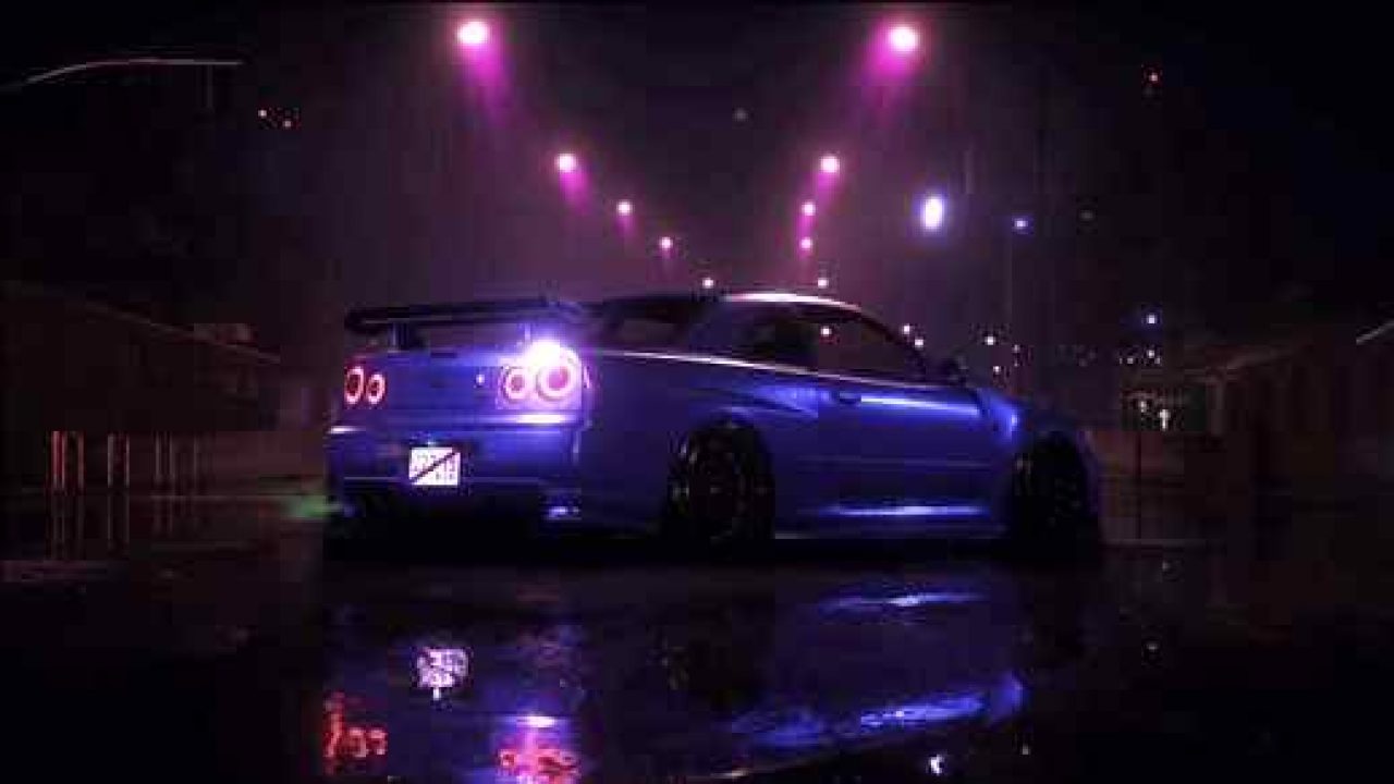 Nissan Skyline Gt R R34 Rain Night City Live Desktop Wallpapers