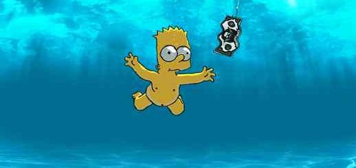 Bart Simpson Underwater Nirvana Nevermind