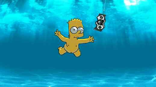 Bart Simpson Underwater Nirvana Nevermind - Live Desktop Wallpapers