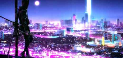 Neon Samurai with Katana Night City Cyberpunk