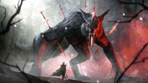 Fenrir Huge Wolf Demon Monster - Live Desktop Wallpapers